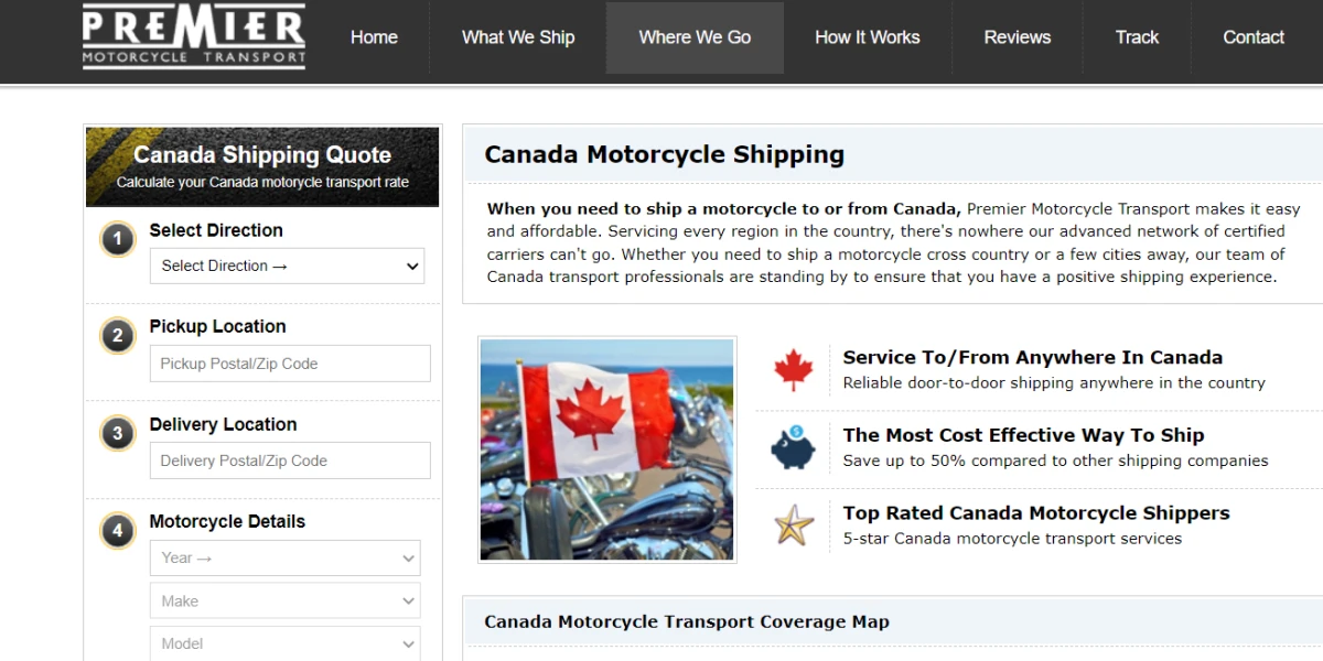 Reliable Motorcycle Shipping Canada